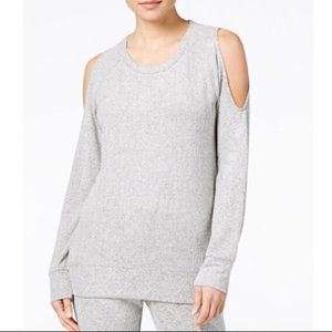 HIPPIE ROSE Cold Shoulder Gray Sweatshirt